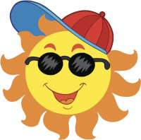 a friendly shining sun